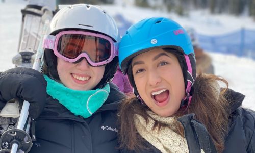 panorama leadership happy Sarah skiing