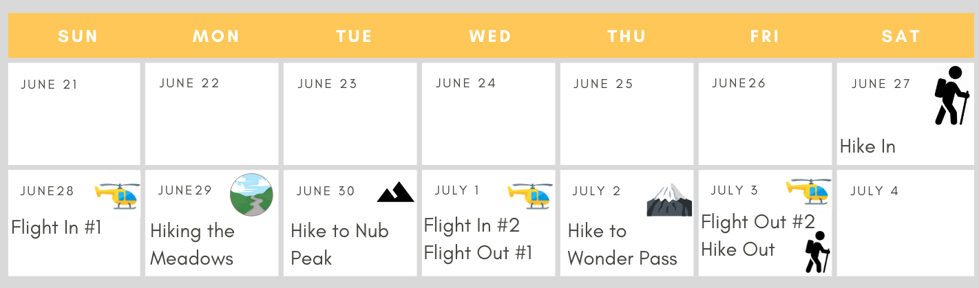 Assiniboine Schedule