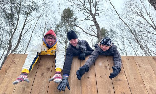 sugar valley winter initiative wall low ropes