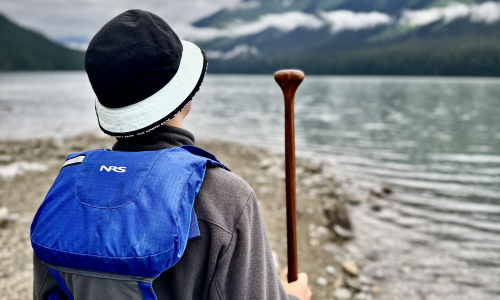 Bowron lakes 2023- teen looking at view Bowron lakes 2023- teen looking at view
